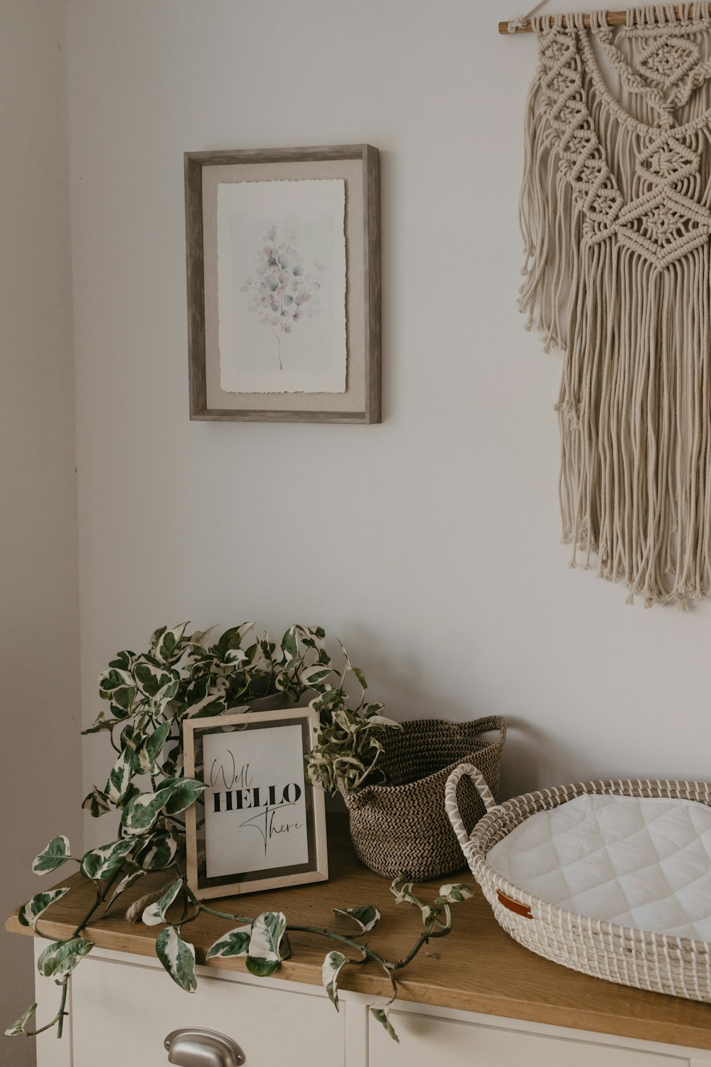 a close up of a decorated tree inside a room