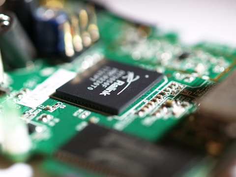 a close up view of a computer motherboard