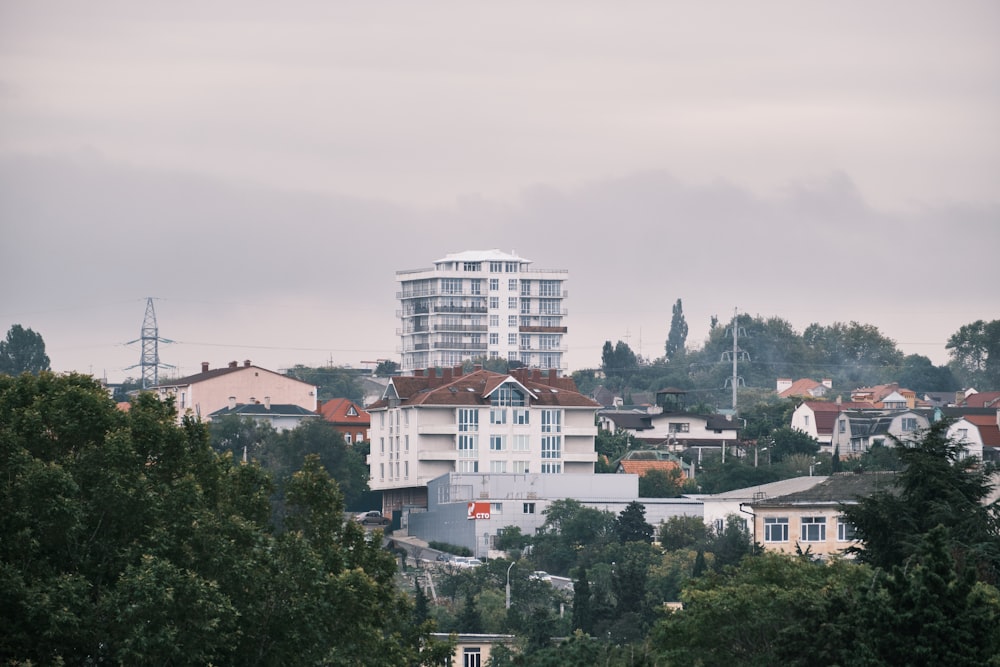 a view of a city from a hill