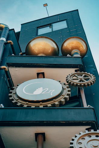 a building with a clock on the side of it