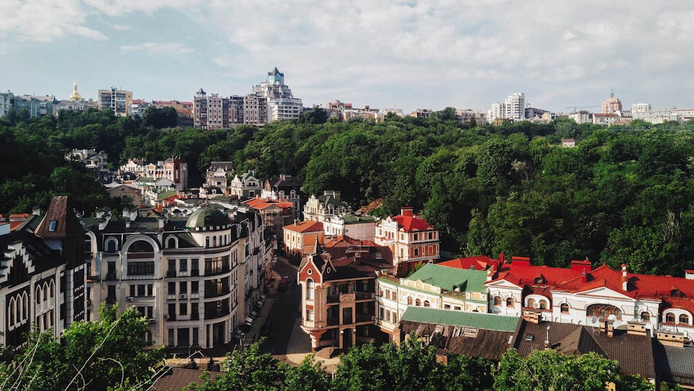 a view of a city from a high point of view