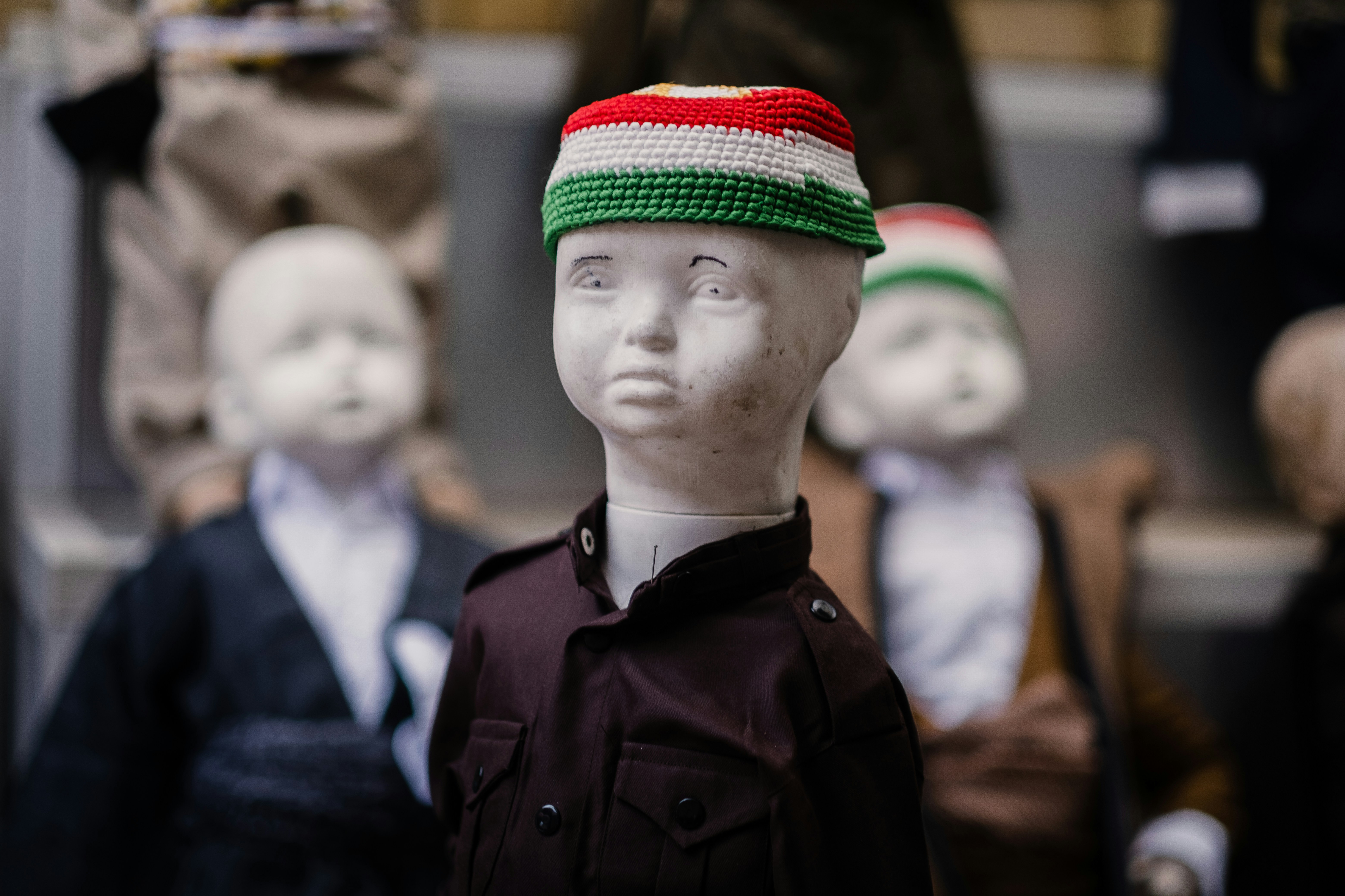 Kurdistan, Iraq - Manikins wearing Kurdish clothes in children's sizes.
