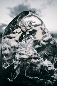 a close up of a piece of ice