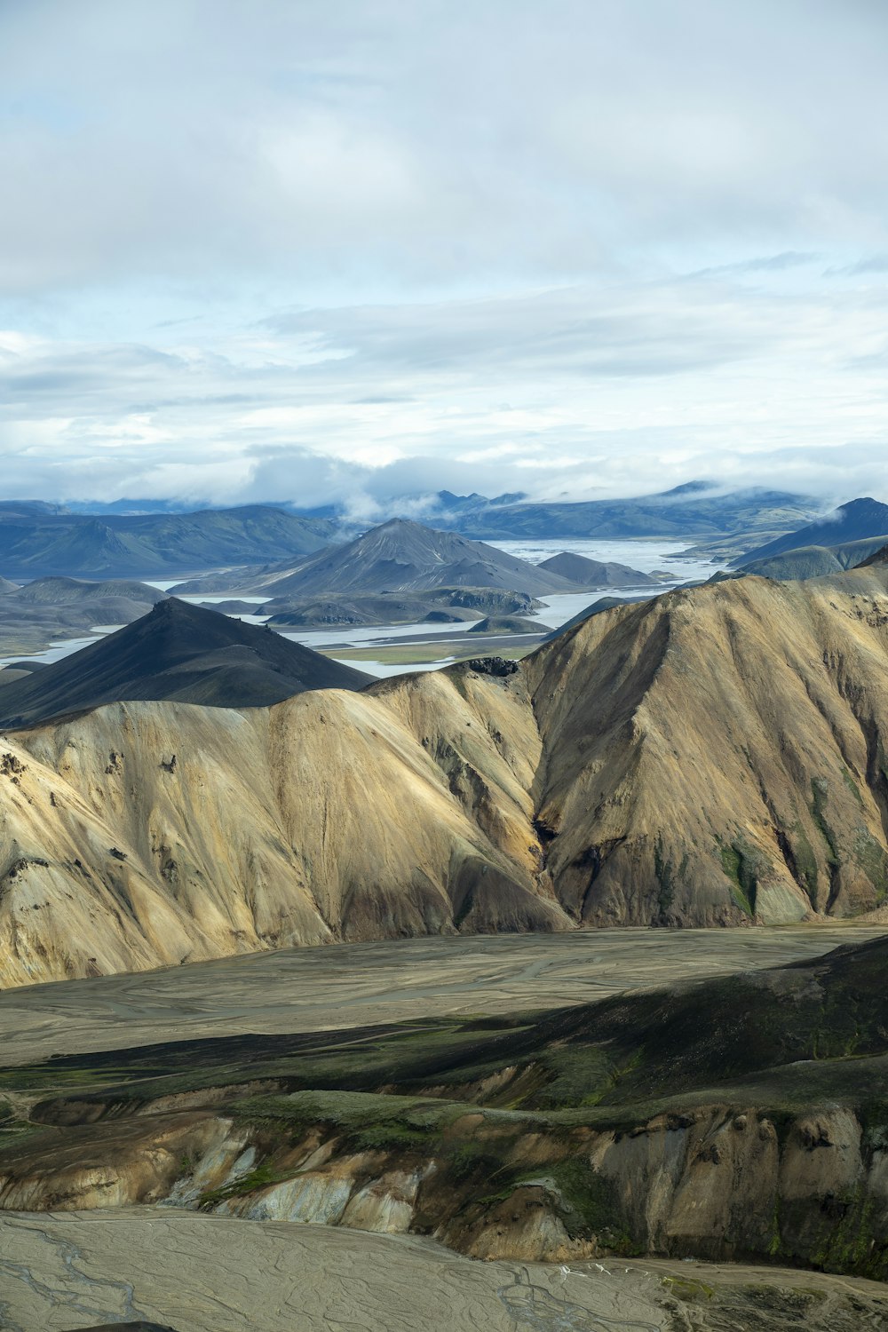 a view of a mountain range from a distance