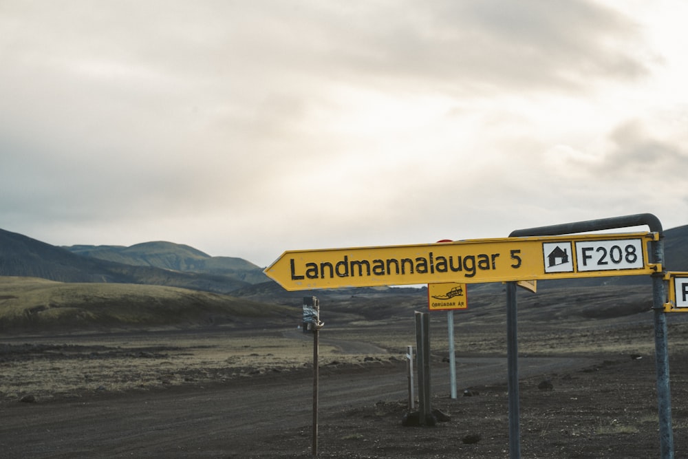 a couple of street signs sitting on the side of a road