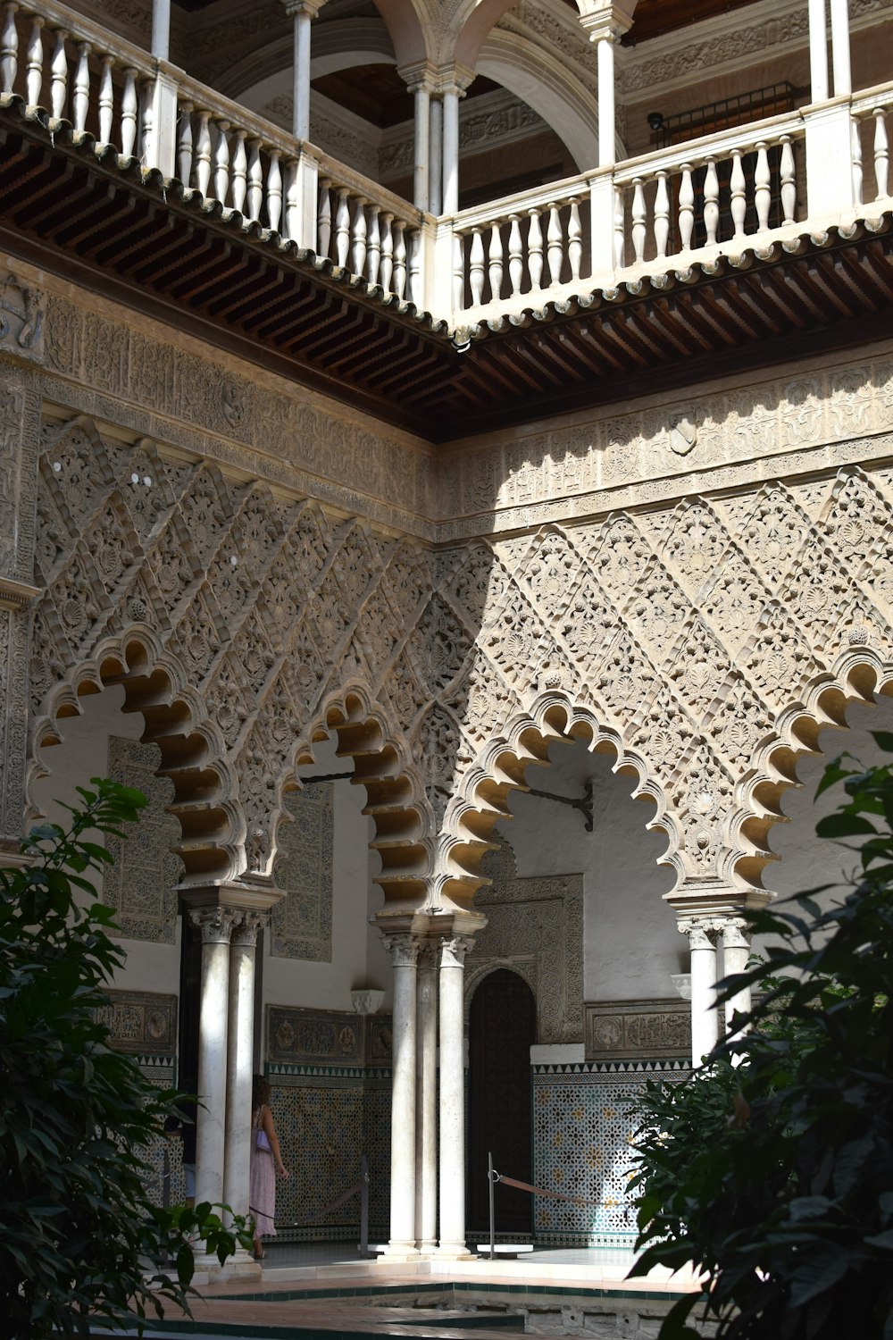 a building with a lot of columns and arches