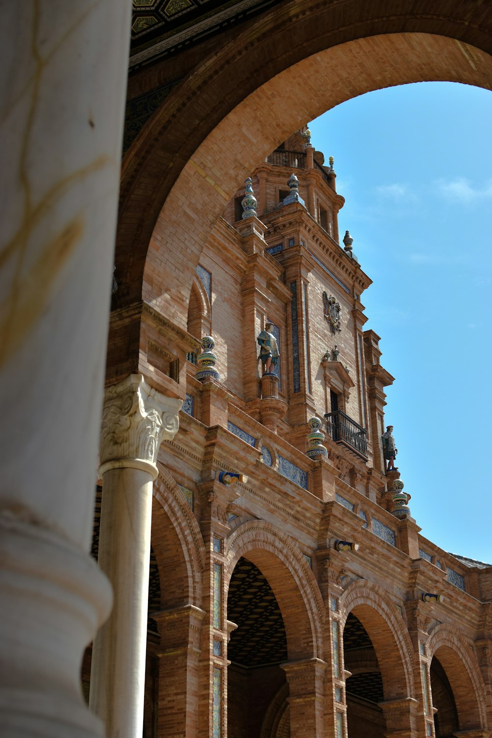 a large building with a clock on it's side