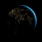 a view of the earth from space at night