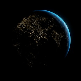 a view of the earth from space at night