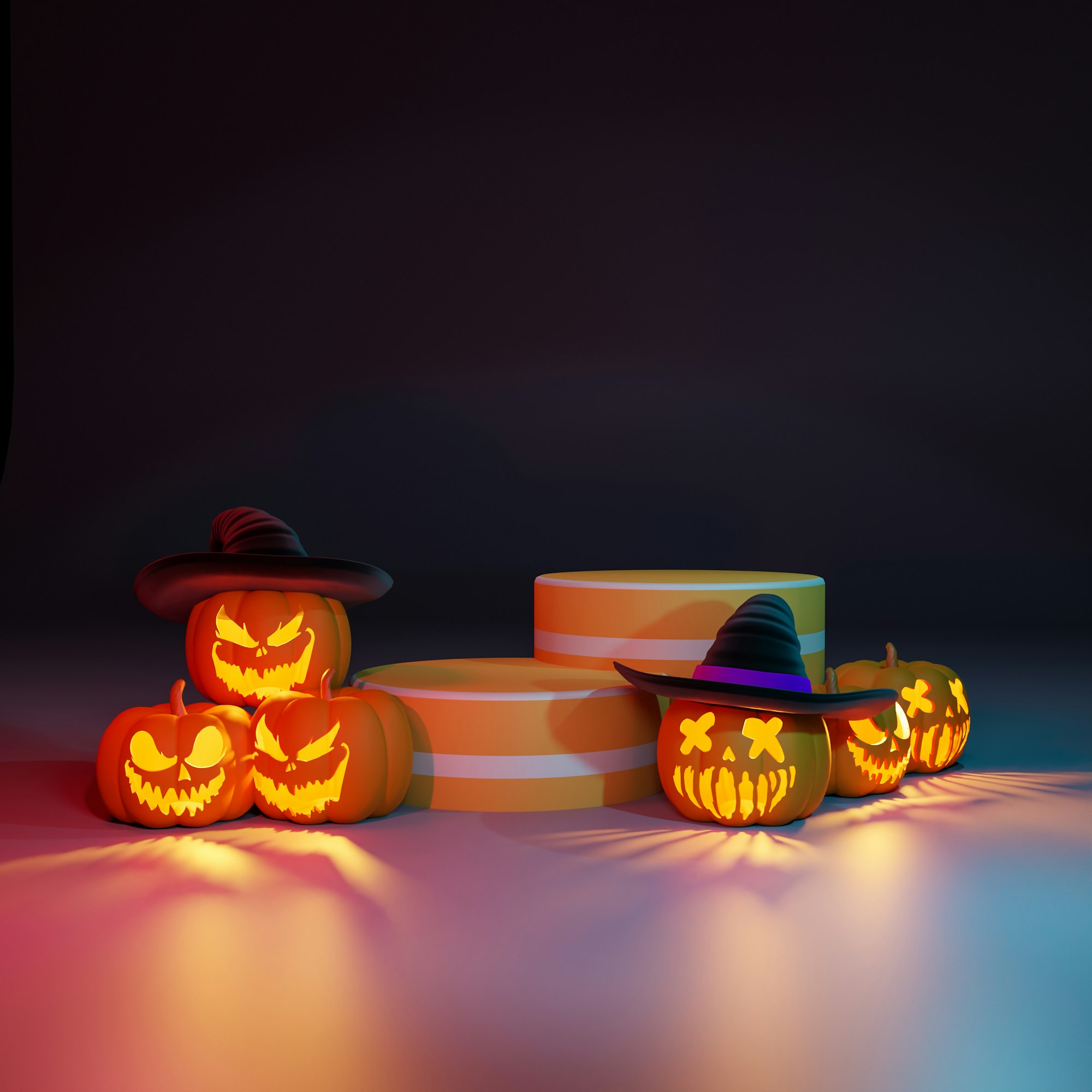 Halloween promotion display 3D Render