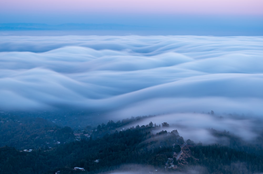 a view of a snow covered mountain