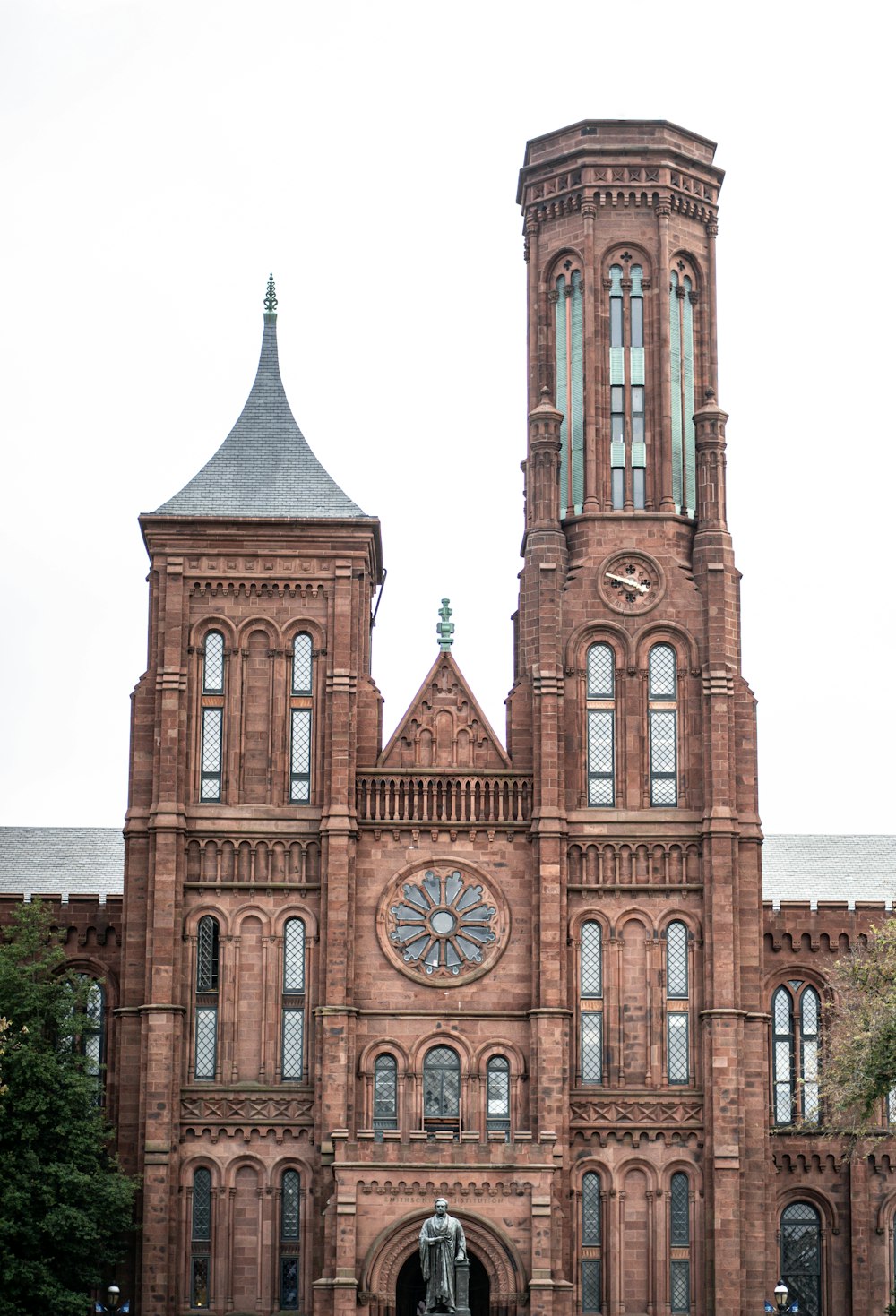 a large building with a clock on the front of it