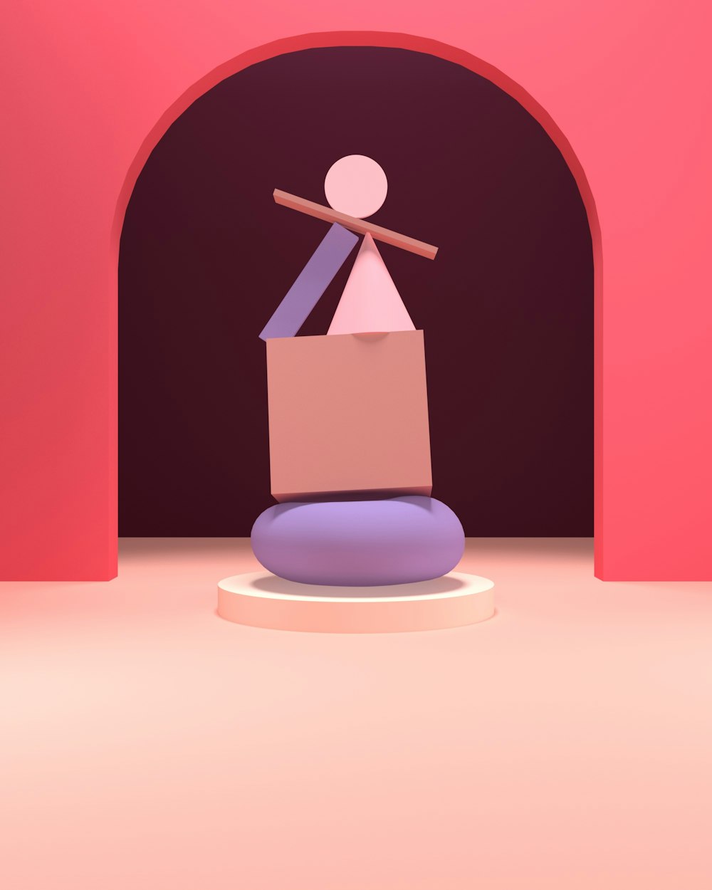 uma imagem estilizada de uma pessoa em pé em cima de uma caixa