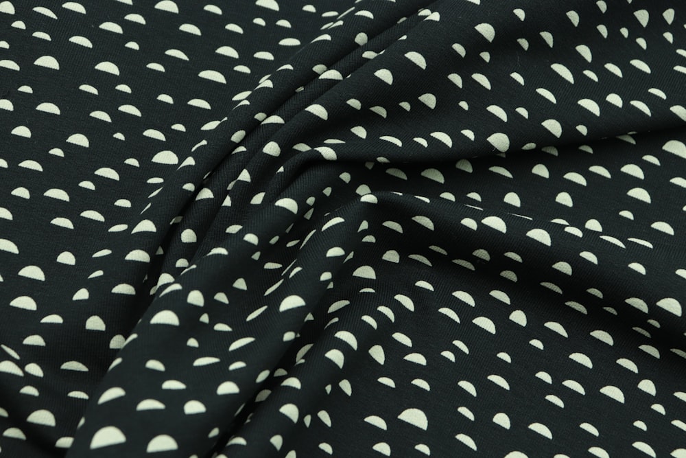 a black and white polka dot print fabric