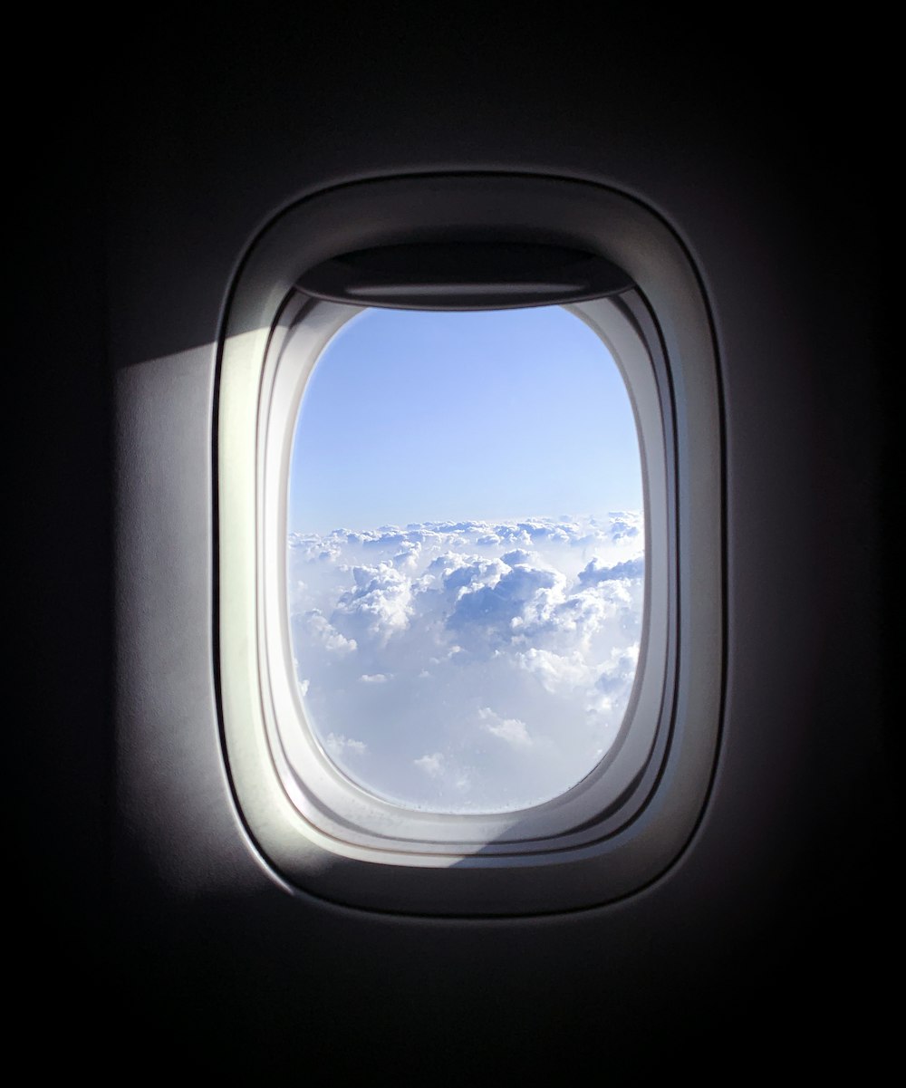 a view of the clouds from an airplane window