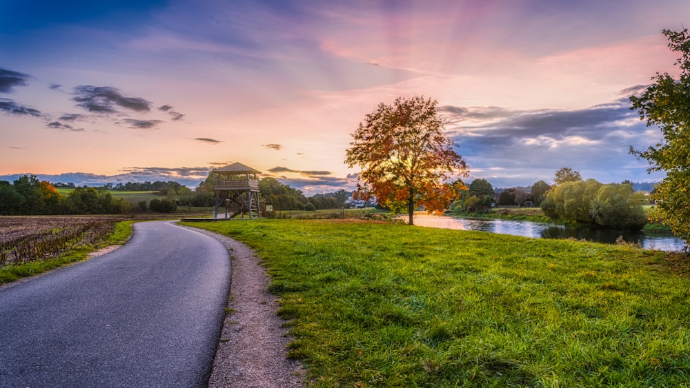 a road that is next to a river