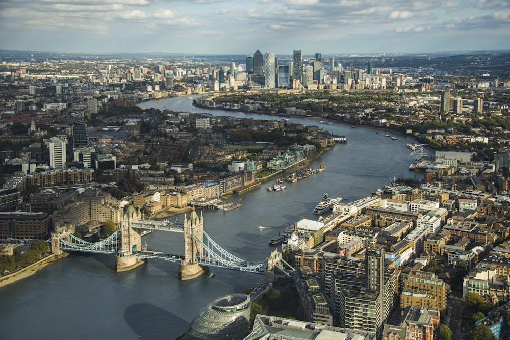 Une vue aérienne de la ville de Londres