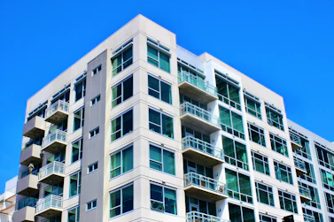 a tall building with balconies and balconies on the balconies