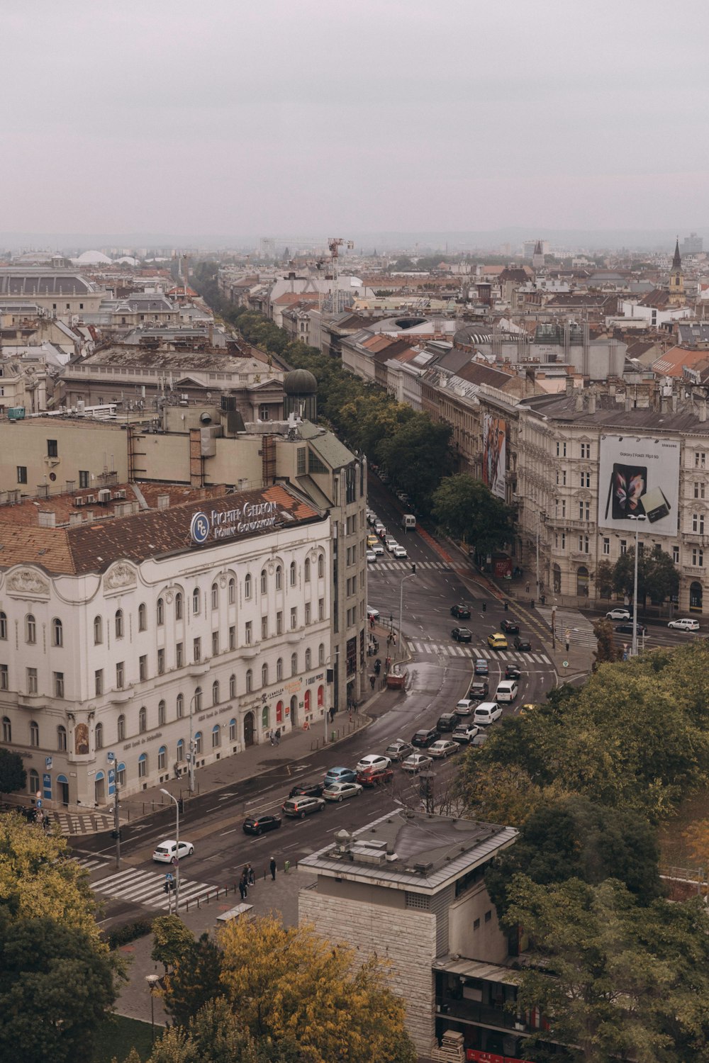 a view of a city from a tall building