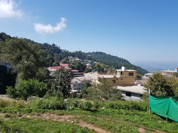 Hill town in spring