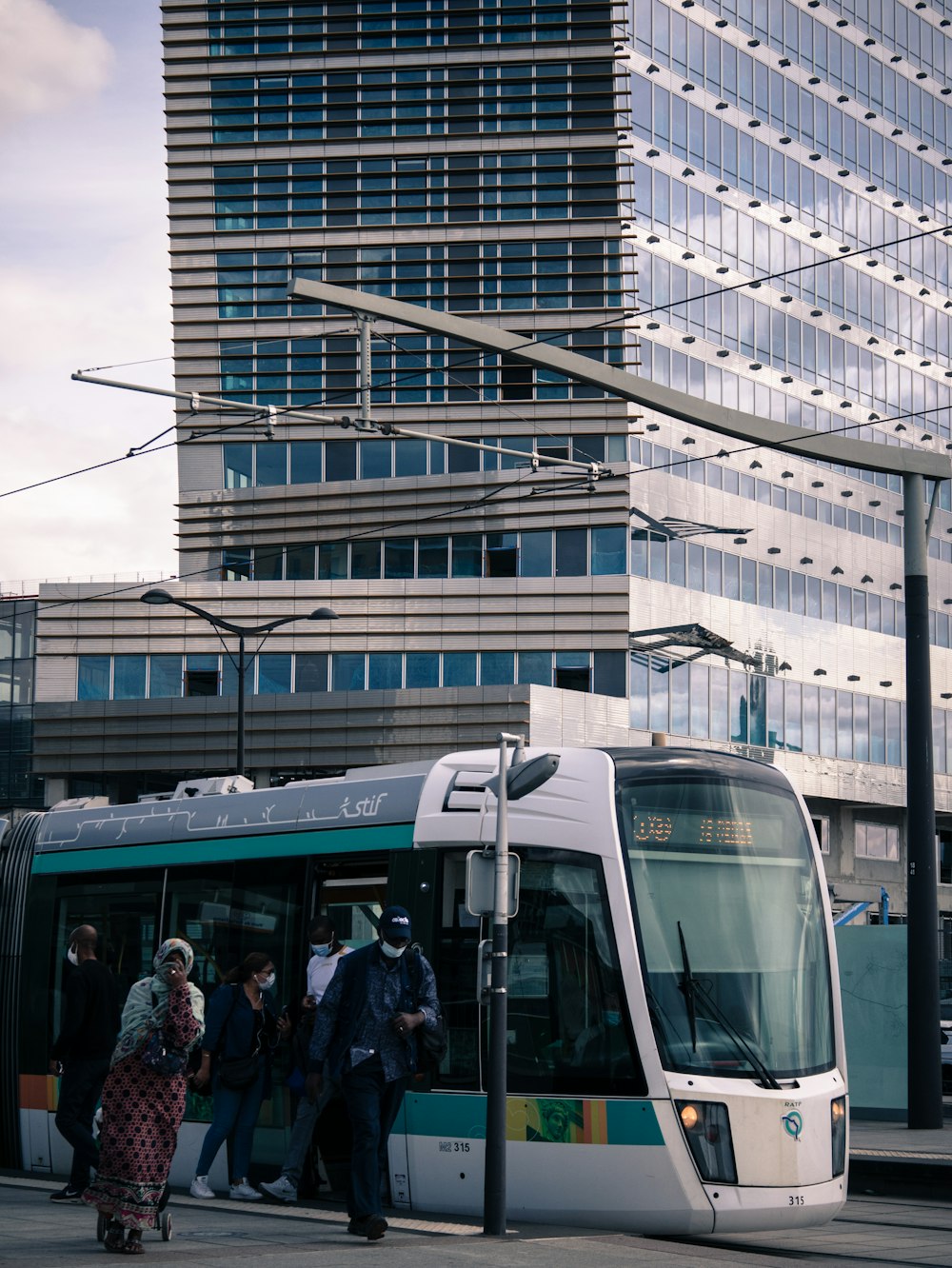 a public transit bus on a city street