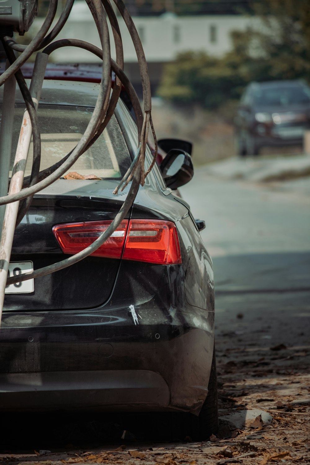 a car parked on the side of the road