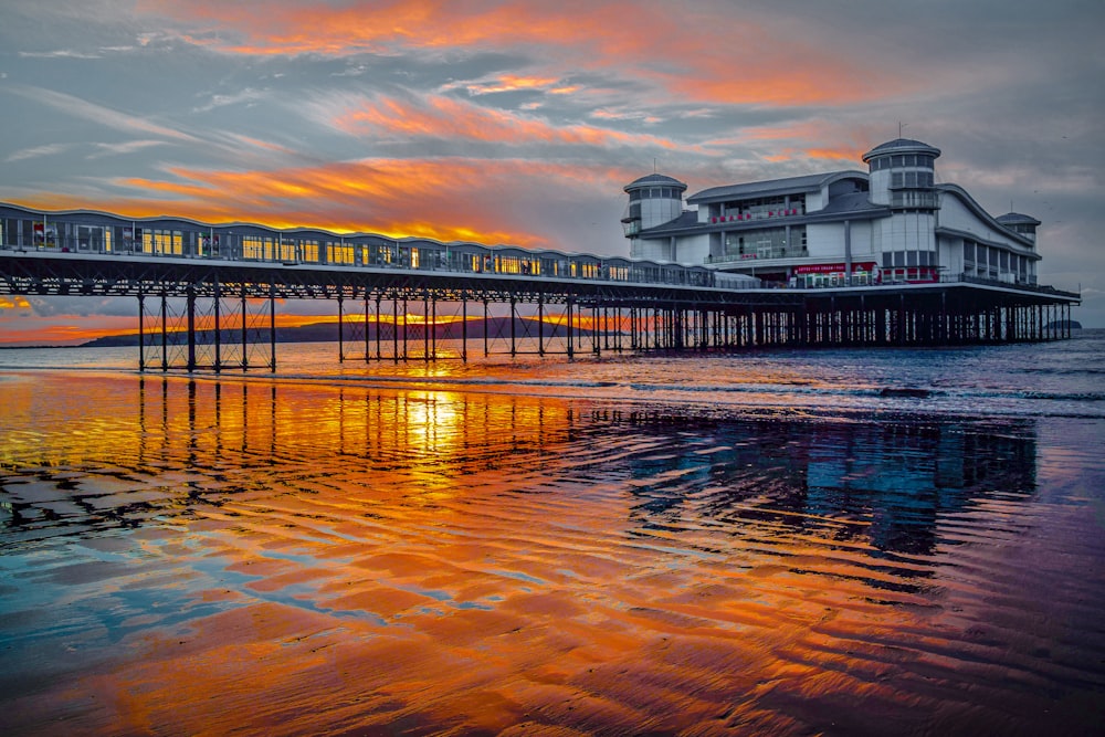 a pier that is next to a body of water