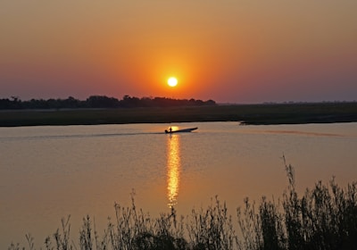Botswana Safari Chobe Nationalpark Sonnenuntergang am Fluss
