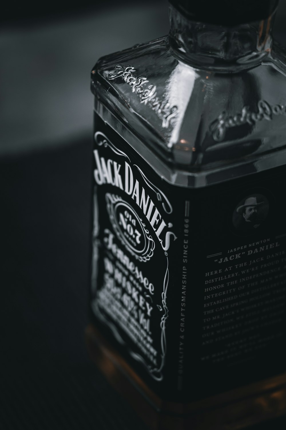 a bottle of jack daniels sitting on a table