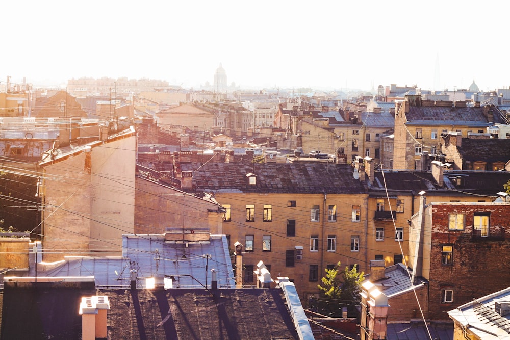 a view of a city from the top of a building