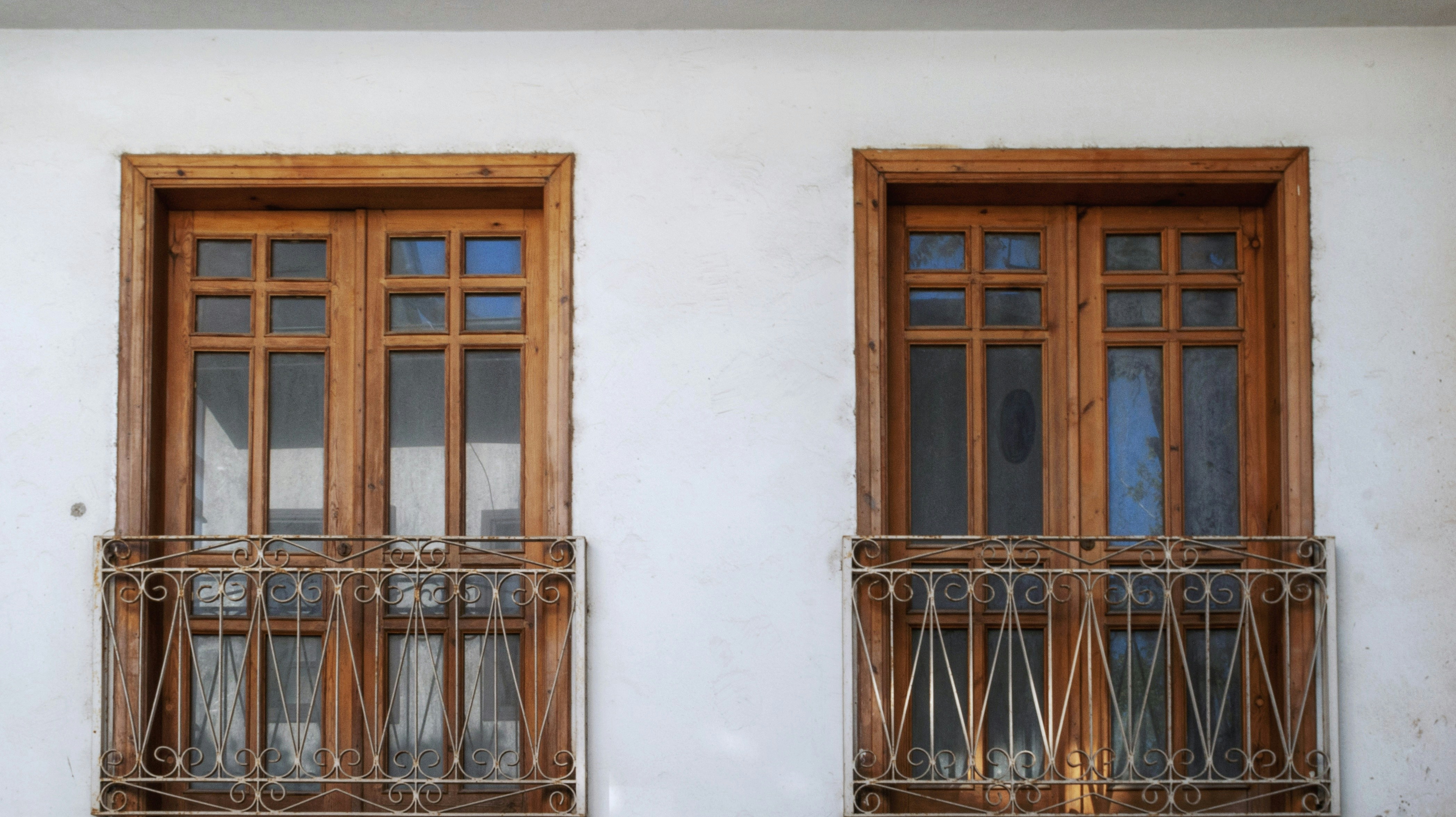 a couple of windows sitting next to each other