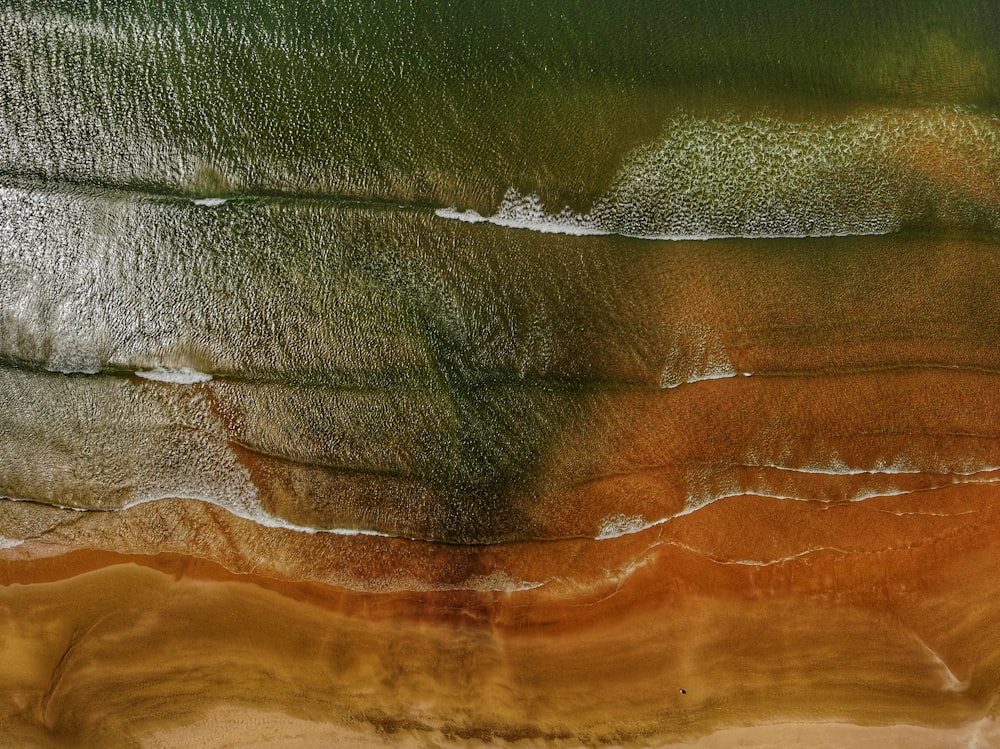 an aerial view of a body of water