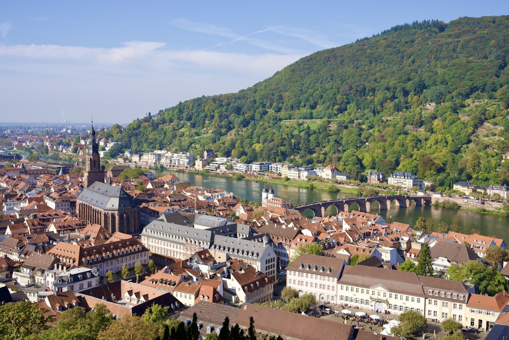 a city with a river running through it