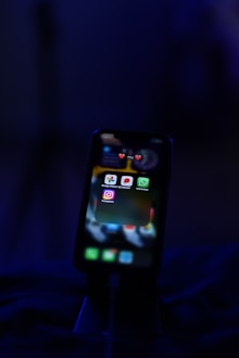 a cell phone sitting on top of a table