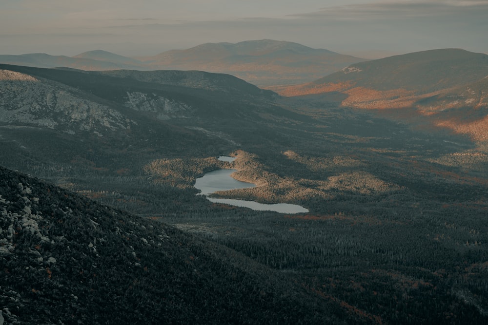 a lake in the middle of a mountain range