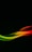 A smooth, abstract wave of colors flows against a dark background, transitioning from vibrant red to orange, yellow, and finally green. The colors blend seamlessly, creating a dynamic and fluid motion effect.