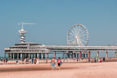 The Scheveningen Beach at The Hague with a ferris wheel in the background