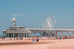 The Scheveningen Beach at The Hague with a ferris wheel in the background