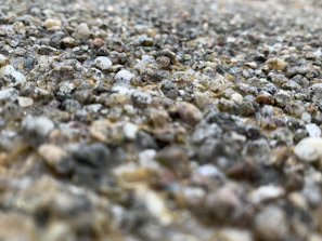 Detailed image of a newly installed gravel driveway glistening after a rain shower.
