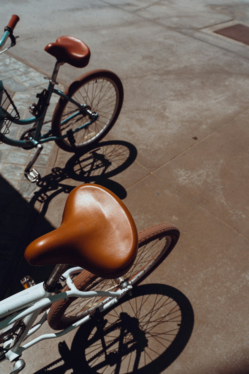 a couple of bikes parked next to each other