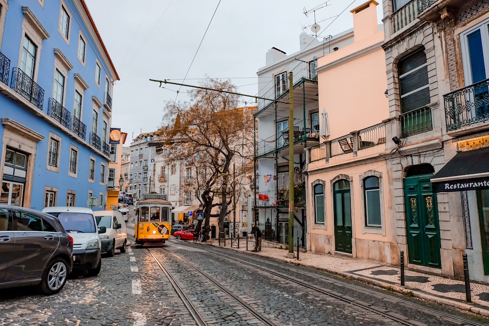 a street with cars parked on the side of it