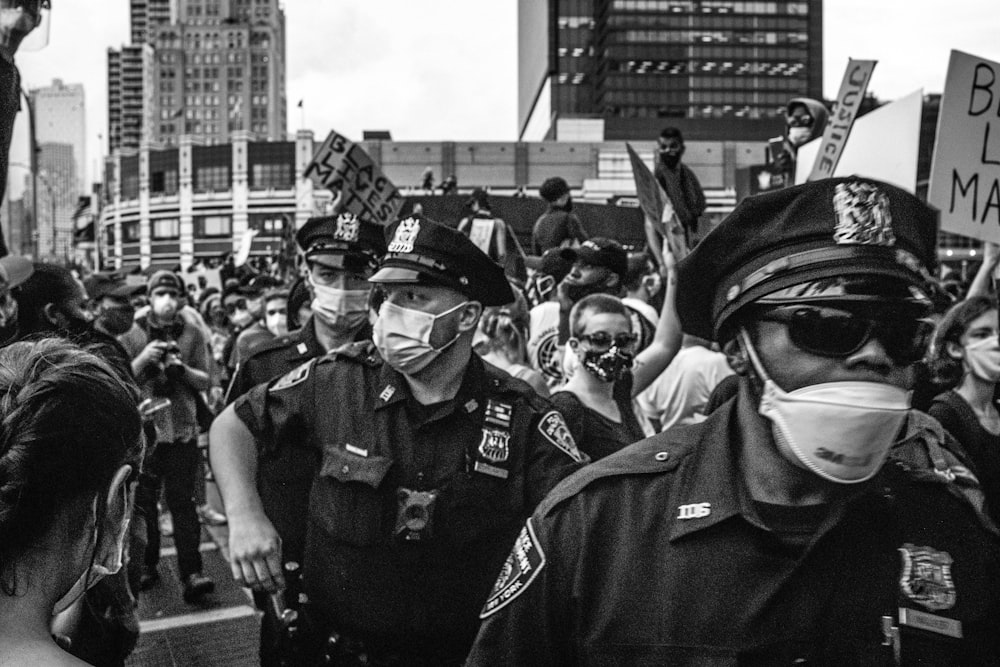 a group of police officers standing next to each other