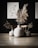 A collection of elegant ceramic vases displayed on a stylish wooden table in a bright living room.