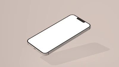 Mockup of a smartphone displaying a minimalist app screen with precise typography.