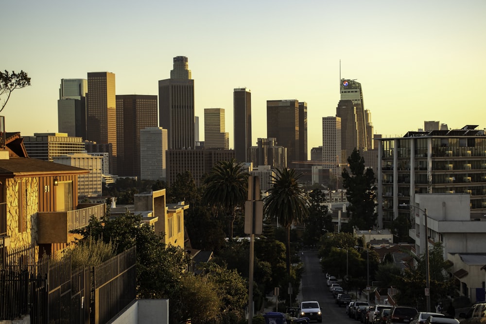 Una vista de una ciudad con edificios altos