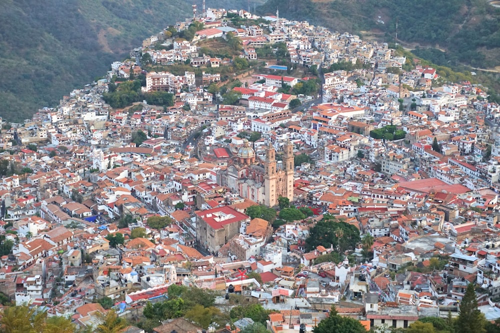 a large city with lots of buildings on top of it