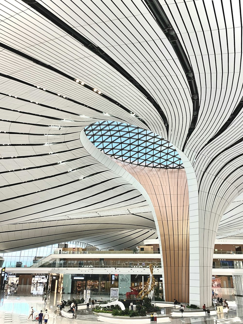 a very large building with a very long ceiling