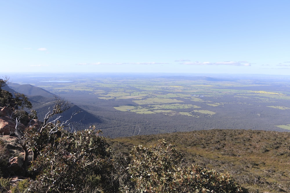 a view of a valley from a hill