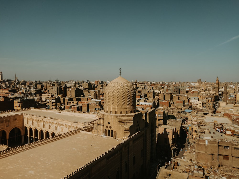 a view of a city from a tall building