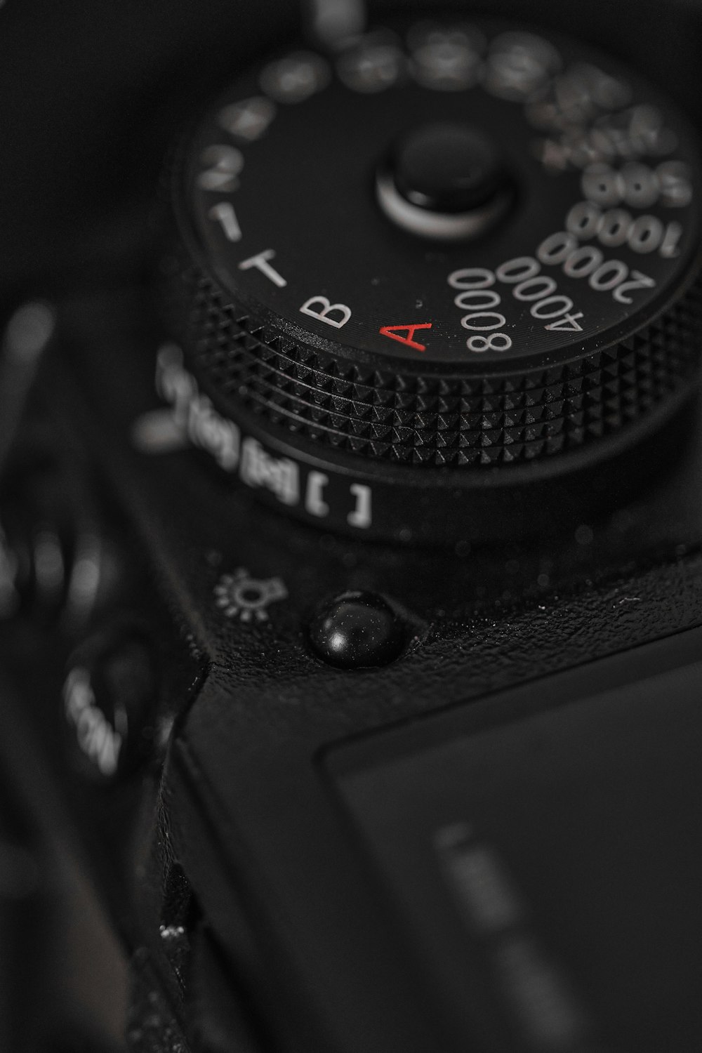 um close up de uma câmera com foco na lente